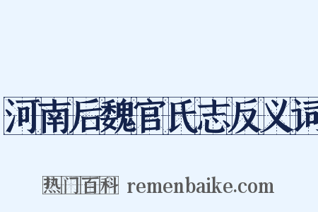河南后魏官氏志反义词是什么意思的图片